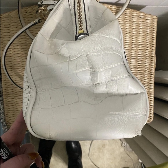 Coach White Embossed Satchel with Black Accents - Picture 12 of 13